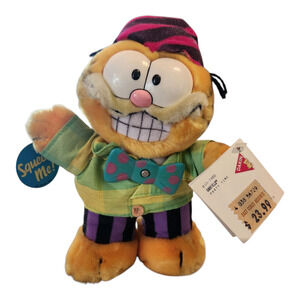Vintage Dakin Garfield Party Time Plush w/ Spinning‎ Bow Tie 1981